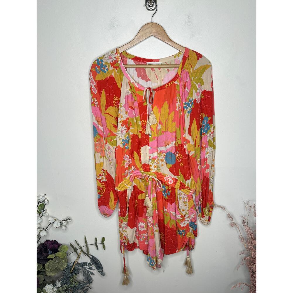 SPELL & THE GYPSY Tyler Romper Chili Floral Bloom Sz XL $249 {3B40} - Picture 2 of 5